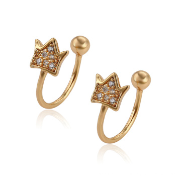 95795 XP Boucles d&#39;oreilles clip de conception simple bijoux en or de mode pour filles